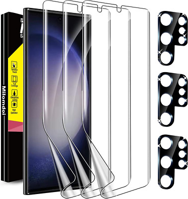 Milomdoi [3+3 Pack] for Samsung Galaxy S23 Ultra Screen Protector Not Glass