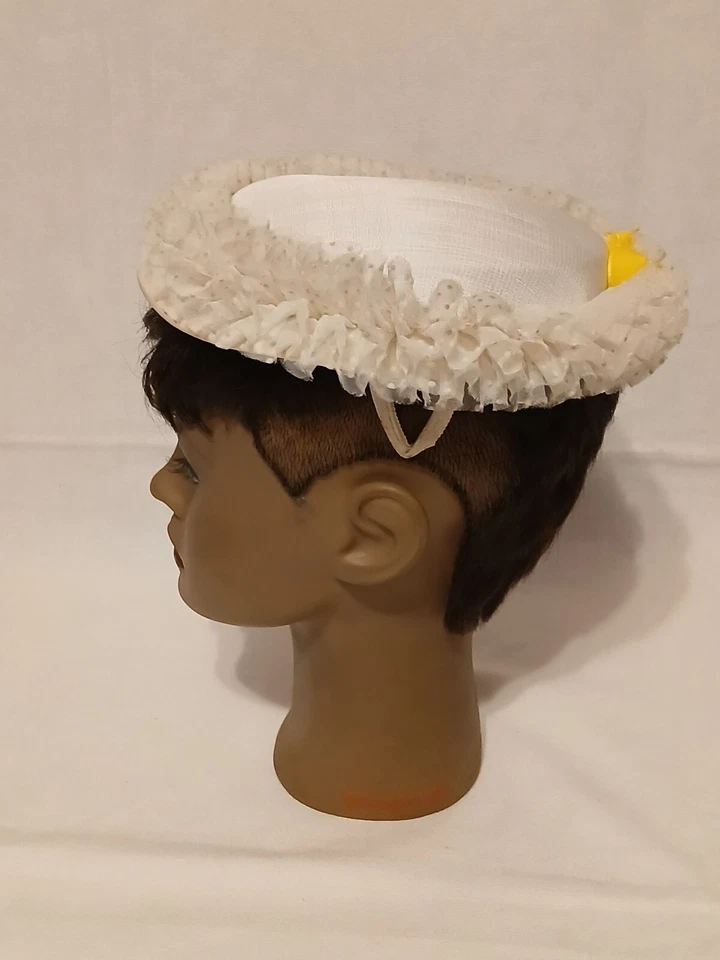 Vestido de Pascua vintage años 50 iglesia damas sombrero con lazo amarillo Foto 4 de 4