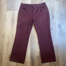 Vtg 60s 70s Haband Pants Mens 38 29 Polyester Leisure Suit Hippie Disco Burgundy