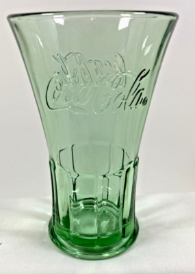 Vintage Libbey Coca Cola Green Flare Wide Top 6''