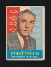 1959 Topps Baseball -#1 FORD FRICK (Commissioner of Baseball) *HOF*
