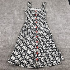 Effie's Heart Dress (S) Retro Fit Flare A-line Midi Tank Black White Pattern