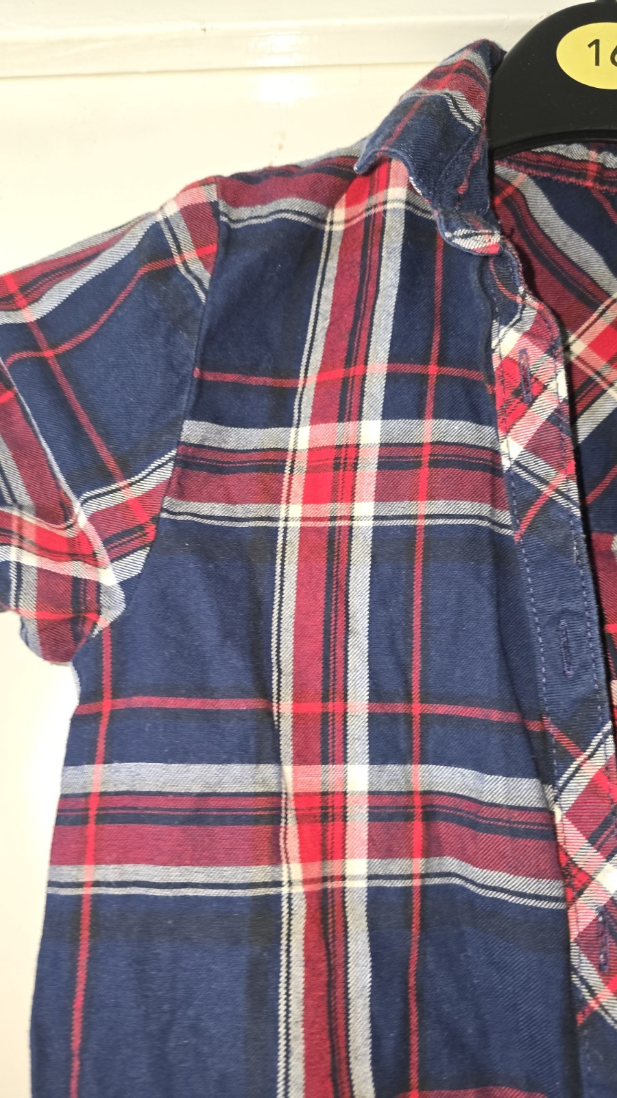 Next Boys Girls Check Shirt 9 Years Blue Red White Long Sleeve Cotton 134cm image 3
