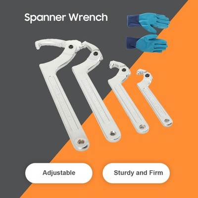 4PCS/Set Adjustable Spanner Hook Wrench for Hydraulic Ram Cylinder Tools Kit