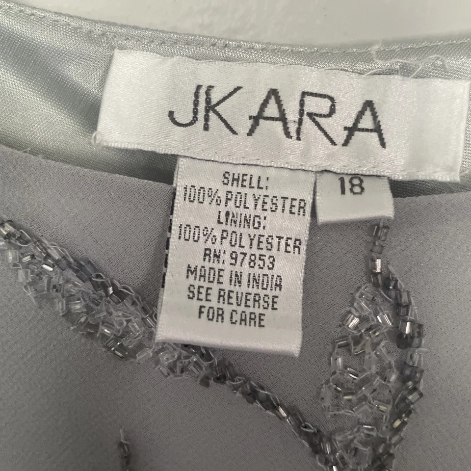 Vestido de Noche J Kara Madre de la Novia Cuentas 2 Piezas Gris Plateado Formal Zs 18 Foto 2 de 4