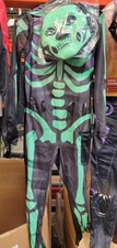Youth Fortnite Costume Skull Trooper w/ Glowing Mask, Complete FREE SHIPPING M,L