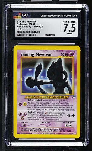 Shining Mewtwo (Unlimited) graded CGC 7.5 for sale on eBay