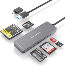 Multi Memory Card Reader, 6 in 1 USB C USB 3.0 to SD TF XD CF MS M2 Card Reader