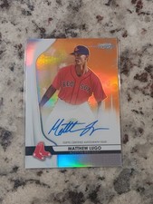 2020 Bowman Sterling Matthew Lugo Prospect Auto Refractor Orange #/75 Red Sox