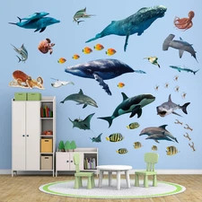 Decorative Fish Wall Stickers for Kids and Toddlers, Ocean Themed Under The Sea