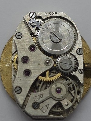 Vintage watch Movement H.F.Bauer Cal. B525 Good Balance Main Spring HANDS