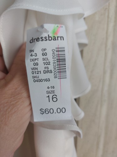 Women's Lovely By Adrianna Papell Size 16 NWT Dress Barn White - Picture 4 of 8