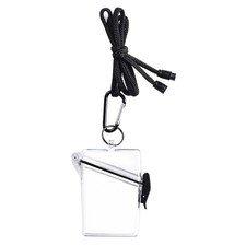 Waterproof Durable Clear Plastic Card Key Holder Crush Proof Case With Lanyard A