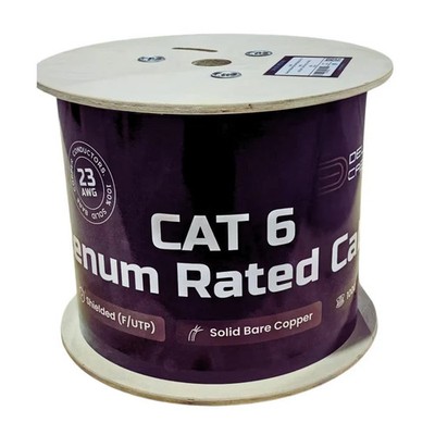 ETL LISTED CAT6 PLENUM F/UTP 100% SOLID BARE COPPER 550MHz 1000ft CABLE 3 Colors