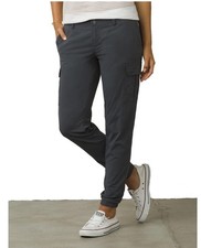 Prana Sage Jogger Pants DRK GRAY Cargo Stretch Nylon UPF H20 Resist Women Sz 12