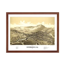 Old Map of Sherburne, NY 1887 - Vintage Sherburne New York A