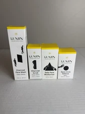 NIB LUMIN Men Skincare Charcoal Face Wash &Scrub Dark Circle & Face Moisturizer