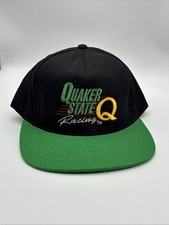 Quaker State Racing Black Green Snapback Hat Made in USA Baseball Cap Nascar
