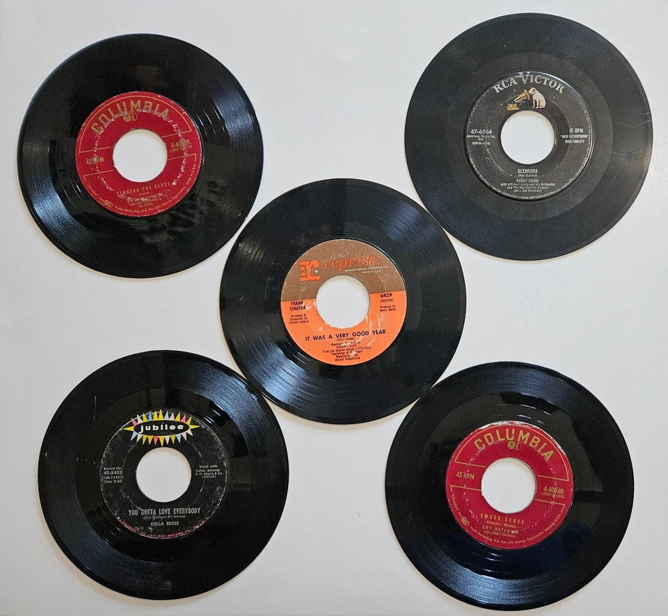 7" Records Lot #AGR: 95 Vintage Crooners Vocal 45s Frank Sinatra G/VG Condition - Image 3 of 4