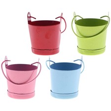 4pcs Miniature Metal Buckets Doll House Mini Storage Bucket Miniature Pail