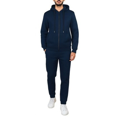 GALAXY BY HARVIC 2PIECE FLEECE-LINED FULL ZIP HOODIE & JOGGER SET MEN 2XL - NAVY