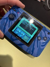 Neo Geo Pocket Color Camo Blue SNK Tested Working IPS screen Upgrade