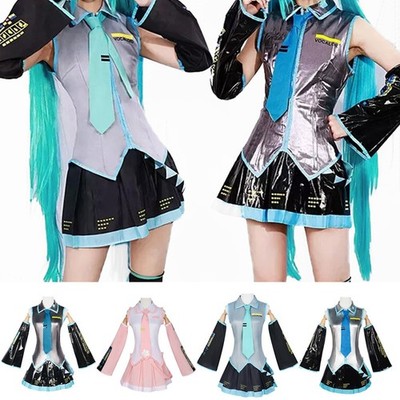 Kostüm Karneval Party Kleid Anzug Krawatte Anime Cosplay Vocaloid Miku Hatsune