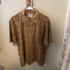 Vintage 1970  s Authentic Plaid Short Sleeve Shirt 16-16 1/2