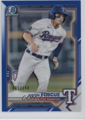 2021 Bowman Chrome Prospects Blue Refractor 5/150 Justin Foscue #BCP-41 1o9i