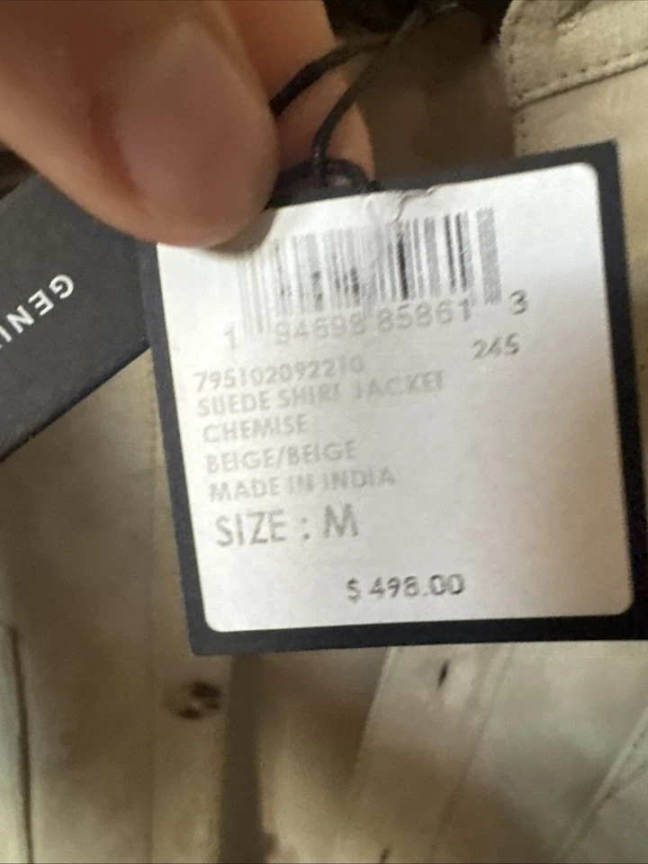 Chaqueta Camisa Club Monaco 100% Gamuza Genuina Para Hombre Mediana  Foto 2 de 4