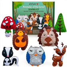 Sewing Kit for Kids - DIY Forest Animals Kids Sewing Kit for Beginners Ages 7...