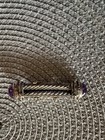 REDUCED! David  Yurman Double Cable X Amethyst Silver 14K Gold  Bar Pin-STUNNING — photo 4