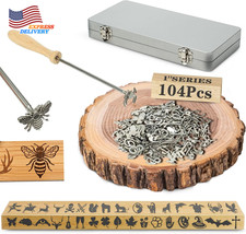 104 PCS 1" Branding Iron with Featuring Animal Western Symbols Letters  Numbers