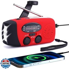 TFTDOUP FM/AM/NOAA Weather Radio Hand Crank Self Powered Solar Po