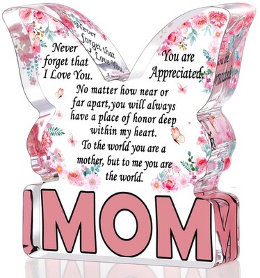 Christmas Gifts for Mom Stocking 4 x 4 x 0.6 inches, Crystal Clear-Mom