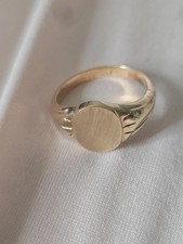 Vintage 14K Gold Oval Signet Ring Size 4/4.5 ...