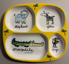 La Chaise Longue Melamine Baby Toddler Divided Plate Animals French Vocabulary