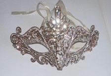 Rose Gold Venetian Masquerade Mask with Rhinestones