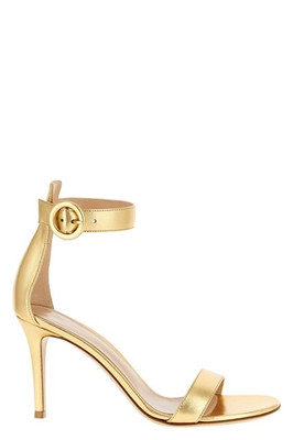 GIANVITO ROSSI Portofino Gold 85mm Sandals New/Authentic