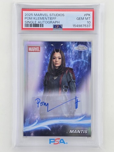 Pom Klementieff as Mantis 2025 Topps Chrome Marvel Studios Auto PSA 10