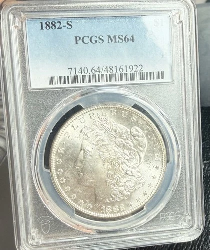 1882 S Morgan Silver Dollar PCGS MS64