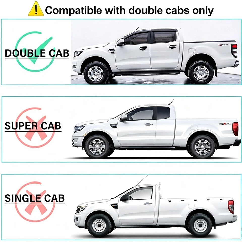 Baguettes de Portes Protection Portes Latérales pour Ford Ranger 2012-2022 T6 T7 - Photo 2/4