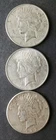 Lot of Three 1922 $1 Peace Silver Dollars
