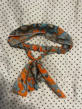 headband new orange/blue w/tie