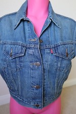 NWT Levi's Premium Shrunken '90s Trucker VEST SIZE XS Stop Flaxing