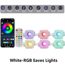 New Black RGB Eaves LED Lights Permanent Outdoor Lights String APP Bluetooth Lig