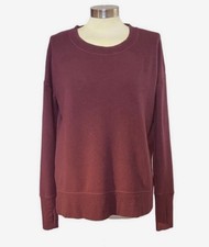 Athleta Fleece Sweatshirt Crewneck Pullover Red Long Sleeve Soft Women  s Small