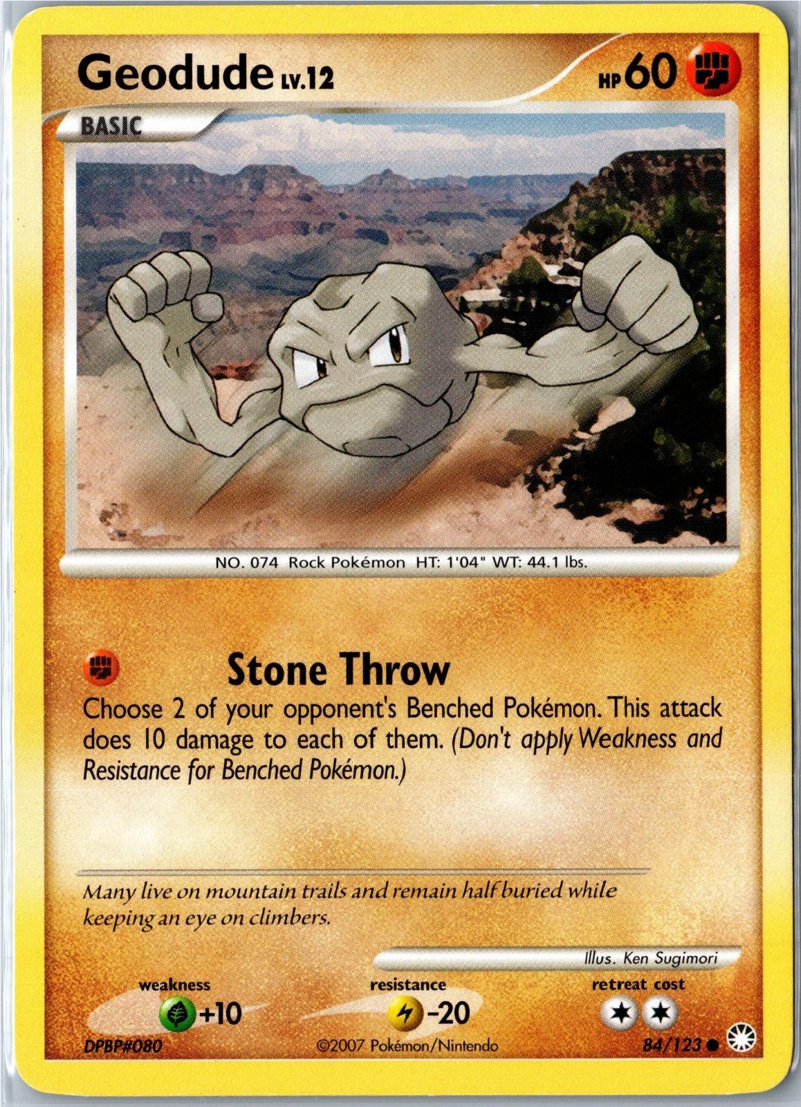 Pokemon Card - Geodude 84/123 Mysterious Treasures Common Heavily Played