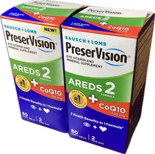 PreserVision AREDS 2 CoQ10 Eye Vitamin, Mineral Supplement X2 Exp 05/2026+