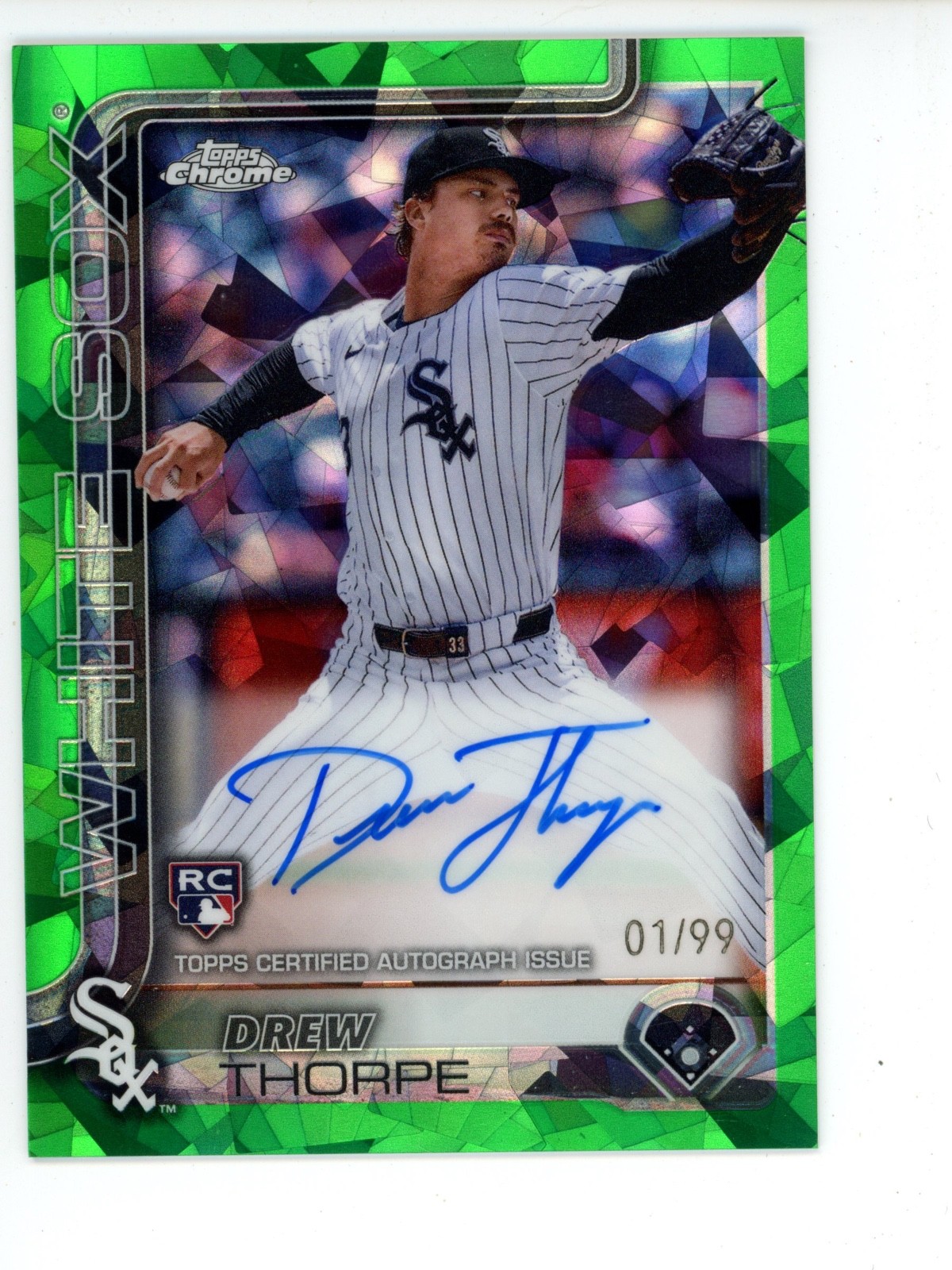 2025 Topps Chrome Sapphire Rookie Auto Drew Thorpe Green /99 RC